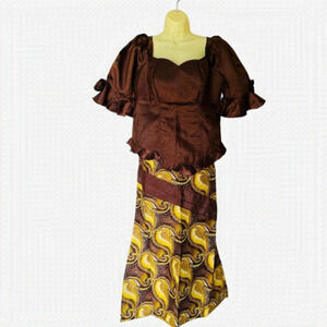 Ankara print Skirt and Blouse Set. size large